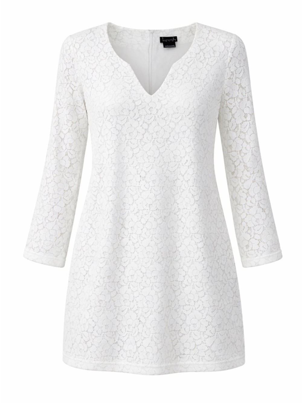 Kersh White Lace Mini Dress Medium NWT V Neck Long Sleeve Feminine Boho